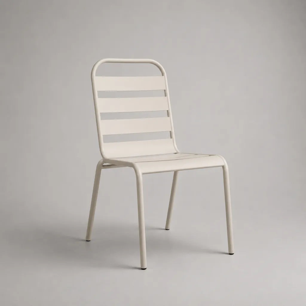 Sedia impilabile in acciaio bianco, 48 x 55 x 83 cm