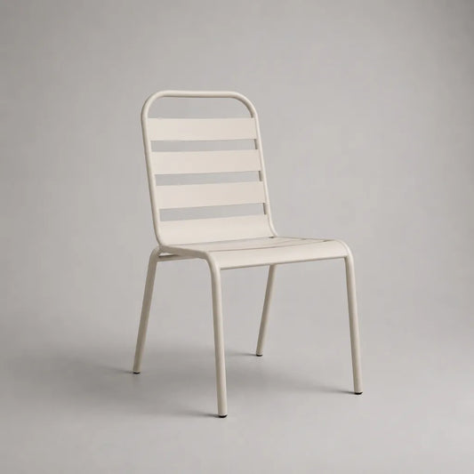 Sedia impilabile in acciaio bianco, 48 x 55 x 83 cm